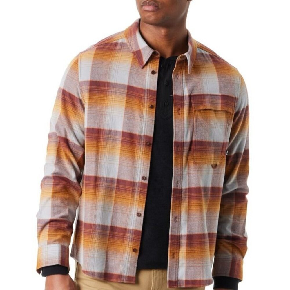 Bass Outdoor Stretch Flannel Shirt Plaid Mens S Long Sleeve Button-Up NWT 6055